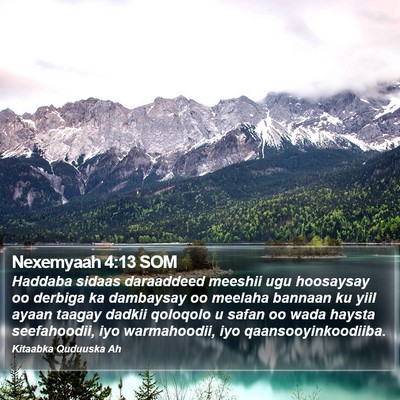 Nexemyaah 4:13 SOM Bible Verse Image