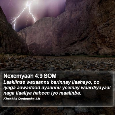 Nexemyaah 4:9 SOM Bible Verse Image