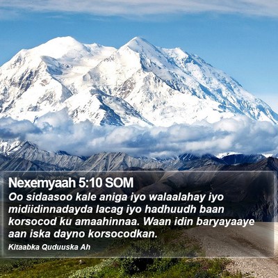 Nexemyaah 5:10 SOM Bible Verse Image