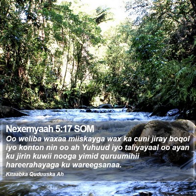 Nexemyaah 5:17 SOM Bible Verse Image