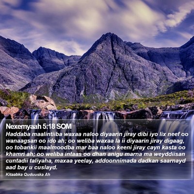 Nexemyaah 5:18 SOM Bible Verse Image