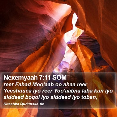 Nexemyaah 7:11 SOM Bible Verse Image