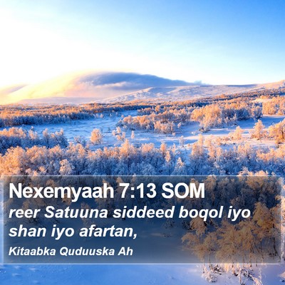 Nexemyaah 7:13 SOM Bible Verse Image