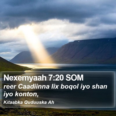 Nexemyaah 7:20 SOM Bible Verse Image