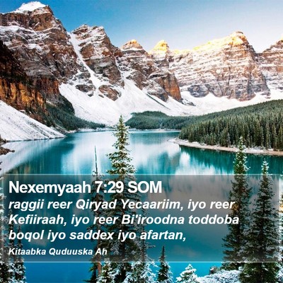 Nexemyaah 7:29 SOM Bible Verse Image