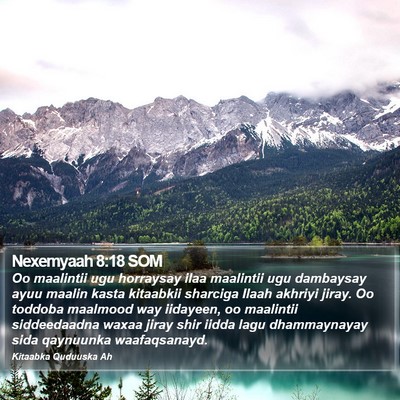 Nexemyaah 8:18 SOM Bible Verse Image