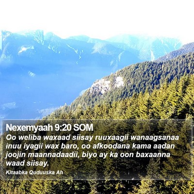 Nexemyaah 9:20 SOM Bible Verse Image