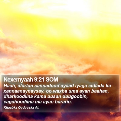 Nexemyaah 9:21 SOM Bible Verse Image