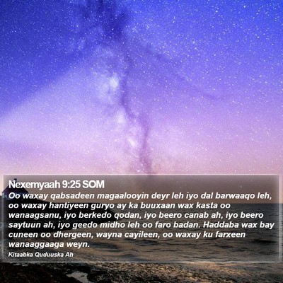 Nexemyaah 9:25 SOM Bible Verse Image