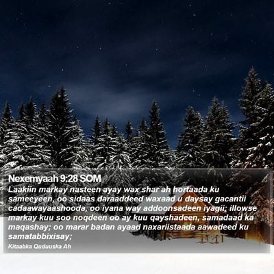 Nexemyaah 9:28 SOM Bible Verse Image