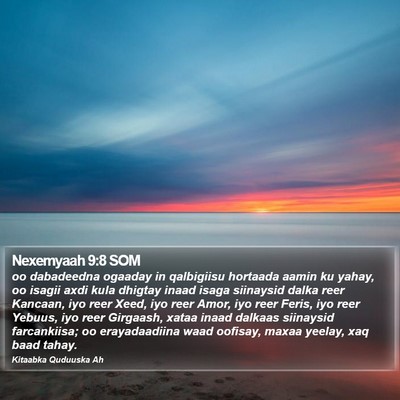 Nexemyaah 9:8 SOM Bible Verse Image