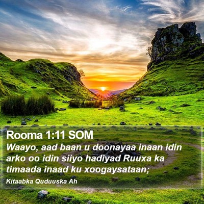 Rooma 1:11 SOM Bible Verse Image