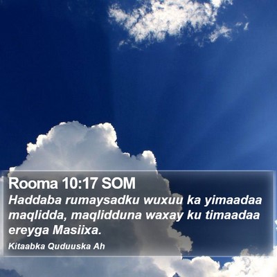 Rooma 10:17 SOM Bible Verse Image