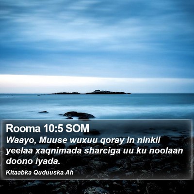 Rooma 10:5 SOM Bible Verse Image