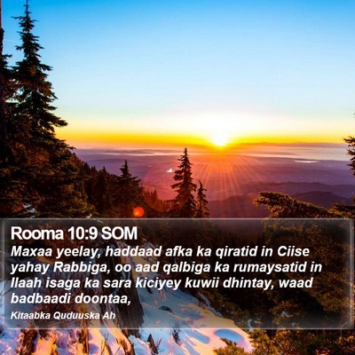 Rooma 10:9 SOM Bible Verse Image