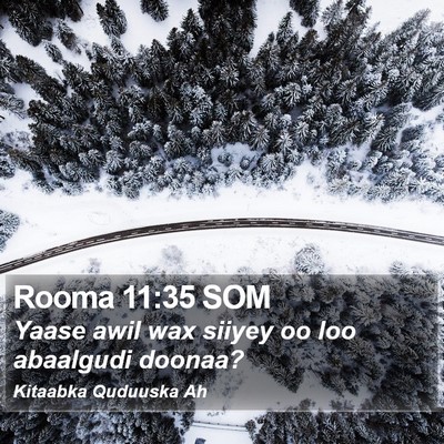 Rooma 11:35 SOM Bible Verse Image