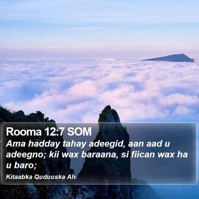 Rooma 12:7 SOM Bible Verse Image