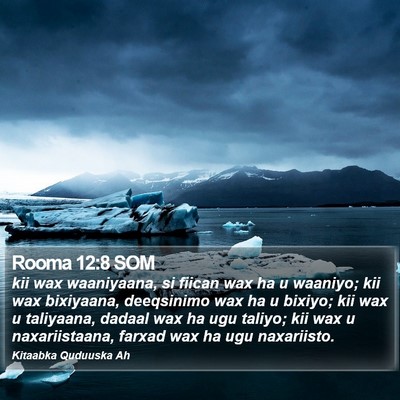 Rooma 12:8 SOM Bible Verse Image
