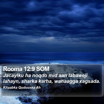 Rooma 12:9 SOM Bible Verse Image