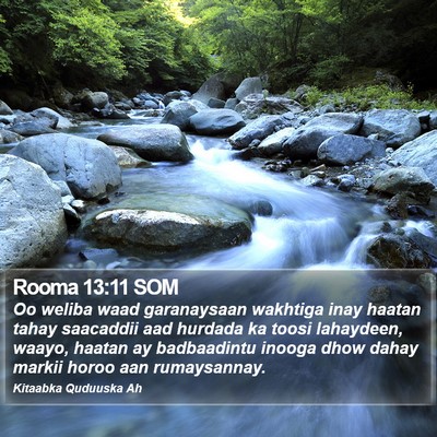 Rooma 13:11 SOM Bible Verse Image