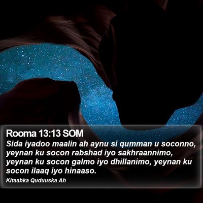 Rooma 13:13 SOM Bible Verse Image