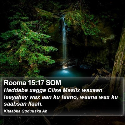 Rooma 15:17 SOM Bible Verse Image