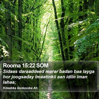 Rooma 15:22 SOM Bible Verse Image