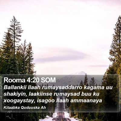 Rooma 4:20 SOM Bible Verse Image