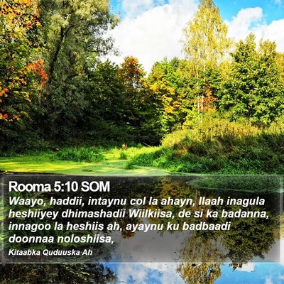 Rooma 5:10 SOM Bible Verse Image