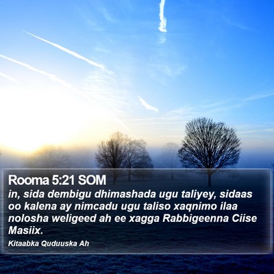 Rooma 5:21 SOM Bible Verse Image