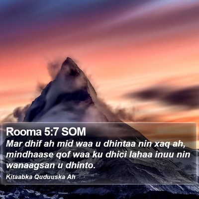 Rooma 5:7 SOM Bible Verse Image