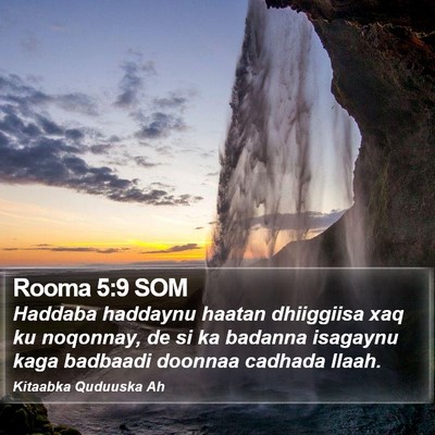 Rooma 5:9 SOM Bible Verse Image