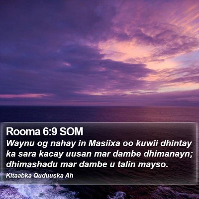 Rooma 6:9 SOM Bible Verse Image