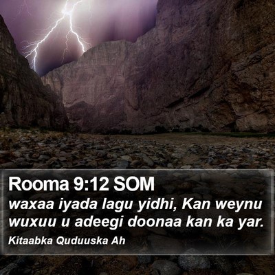 Rooma 9:12 SOM Bible Verse Image