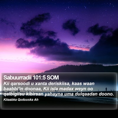 Sabuurradii 101:5 SOM Bible Verse Image