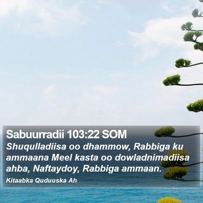 Sabuurradii 103:22 SOM Bible Verse Image