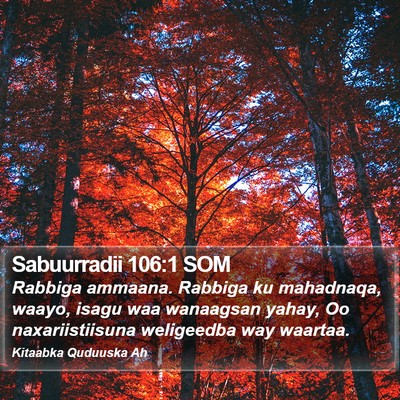 Sabuurradii 106:1 SOM Bible Verse Image