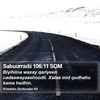 Sabuurradii 106:11 SOM Bible Verse Image
