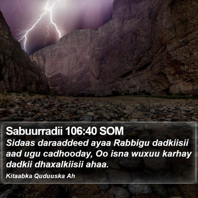 Sabuurradii 106:40 SOM Bible Verse Image