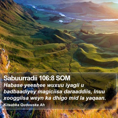Sabuurradii 106:8 SOM Bible Verse Image