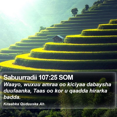 Sabuurradii 107:25 SOM Bible Verse Image
