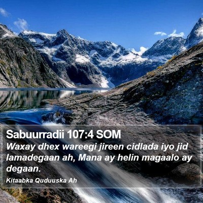 Sabuurradii 107:4 SOM Bible Verse Image