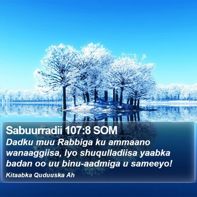 Sabuurradii 107:8 SOM Bible Verse Image