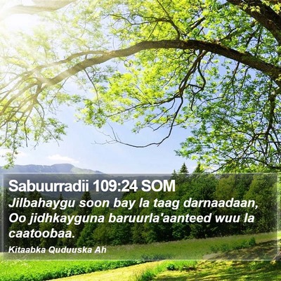 Sabuurradii 109:24 SOM Bible Verse Image