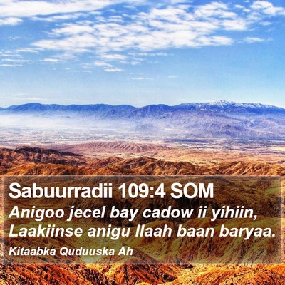 Sabuurradii 109:4 SOM Bible Verse Image