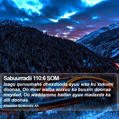 Sabuurradii 110:6 SOM Bible Verse Image