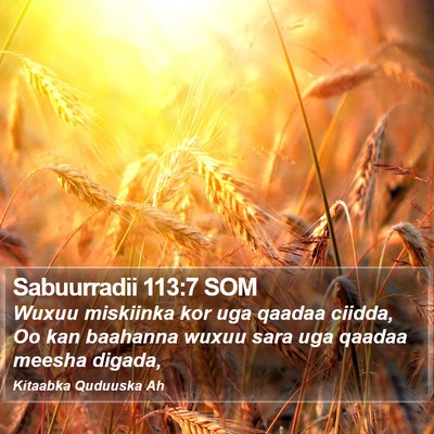 Sabuurradii 113:7 SOM Bible Verse Image