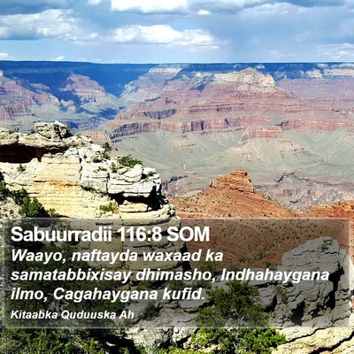 Sabuurradii 116:8 SOM Bible Verse Image