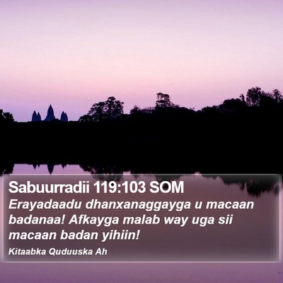Sabuurradii 119:103 SOM Bible Verse Image