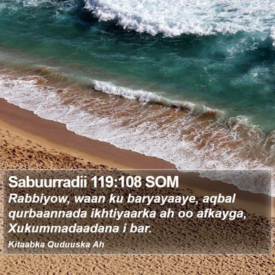 Sabuurradii 119:108 SOM Bible Verse Image